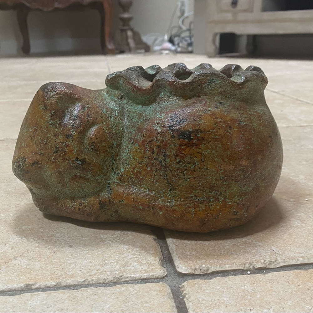 Kitty cat planter ceramic barro Mexico pottery